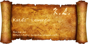 Kató Levente névjegykártya